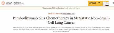 轉(zhuǎn)移性NSCLC患者 Pembrolizumab聯(lián)合化療顯著延長生存