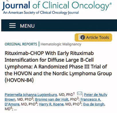 R-CHOP-14初治DLBCL 不宜聯(lián)合利妥昔單抗早期強(qiáng)化療法