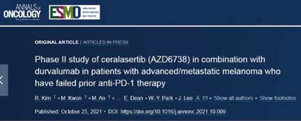 抗PD-1失敗的轉(zhuǎn)移性黑色素瘤 Ceralasertib聯(lián)合度伐利尤單抗有效