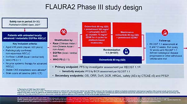 一線治療晚期NSCLC FLAURA2研究結(jié)果重磅公布